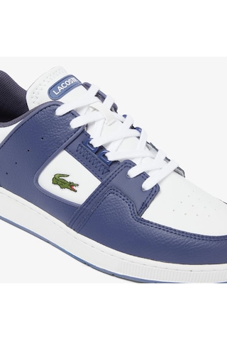 Lacoste Sport Court Cage Leather Mens Blue White Sneaker Hakiki Deri Erkek Günlük Spor Ayakkabı Beyaz