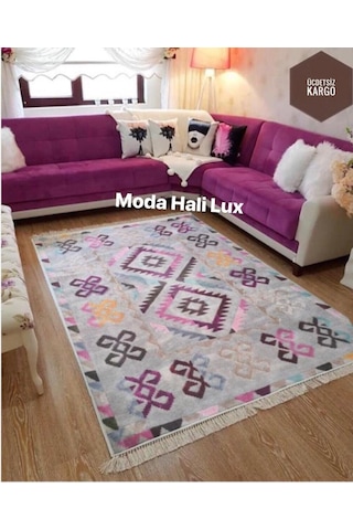 Etnik Kaymaz Taban Yıkanabilir Halı Kilim Yolluk