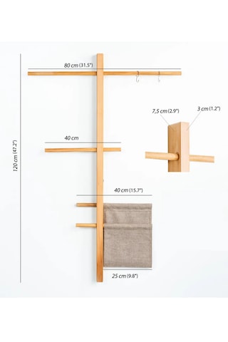 İskandinav Tarzı Duvar Organizeri - Ahşap Askılık