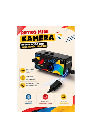 Robeve 1080p Hd Video Kayıt 130 Geniş Açı Retro Mini Dijital Kamera
