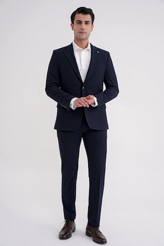Efor Slim Fit Çift Yırtmaç Gofre Kumaş Esnek Lacivert Spor Takım Elbise Tk 940 Lacivert