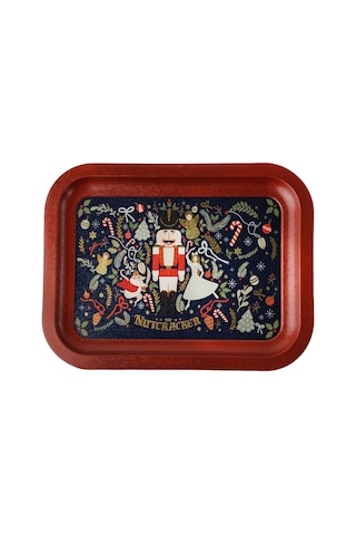 Tales Nutcracker Desenli Küçük Klasik Metal Tepsi, 23 X 30 Cm