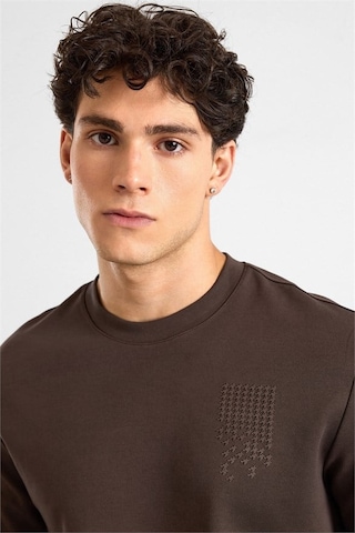 Süvari Koyu Kahve Regular Düz Baskılı İnterlok Bisiklet Yaka Cepsiz Sweatshirt Ssw2013700006-kh9 Koyu Kahverengi