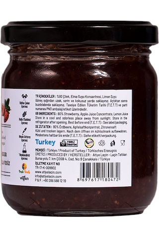 Atiye Laçin Çilek Marmelatı 220 G