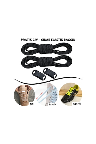 Tak Bırak Klipsli Elastik Nesil Akıllı Bağcık - Siyah