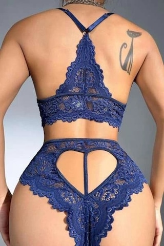 Alfa Aksesuar 03 Kadın For Dreams 8455 Dantel Bralet Sütyen Takım Saks