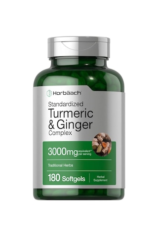 Horbäach Turmeric And Ginger Supplement 3000 Mg 180 Softgel Pills