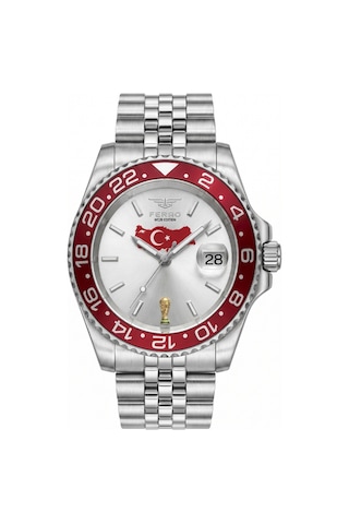 Fm44003a-tr Quartz Çelik Gri 40 Mm Dünya Kupasına Özel Erkek Kol Saati Gri - Kırmızı
