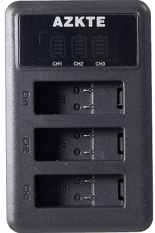 Cbtx Azkte At850 Lcd Ekran Gopro Hero Uyumlu 3 Yuvalı Pil Şarj Cihazı 5 6 7