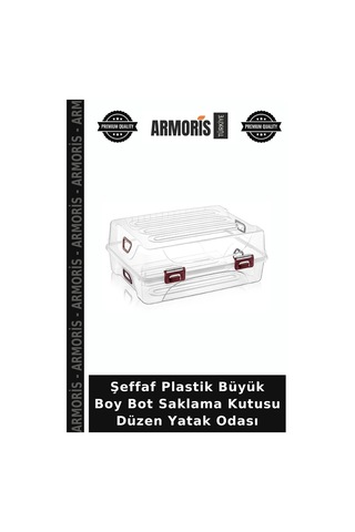 Şeffaf Plastik Büyük Boy Bot Saklama Düzen Yatak Odası
