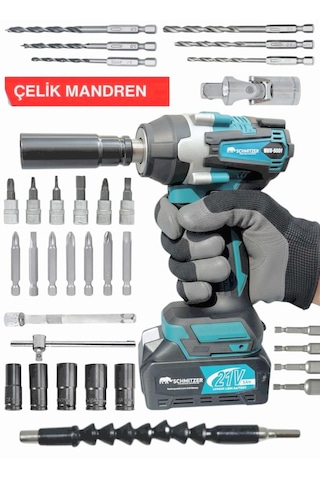 Schmıtzer 4lüset-tu Pro 21v 40 Parça Şarjlı Akülü 3 Modlu Hilti Matkap Somun Sıkma Sökme Taşlama