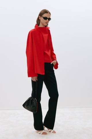 Suud Collection Kırmızı Klara Yıkamalı Poplin Gömlek
