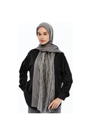 Valentino Orlandi Alia Şal - Vo Motif Desen - Koyu Gri