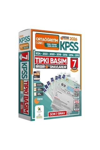 2027 KPSS Lisans Önlisans Ortaöğretim (12+8+7) ÖSYM Çıkmış Soru Tıpkı Basım TG Dijital Çözümlü SET