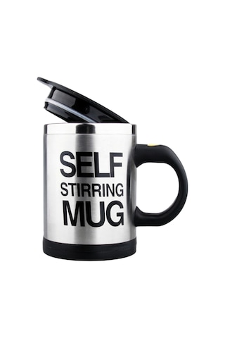 Konesam 400ml Siyah Çift Katlı Paslanmaz Çelik Otomatik Kahve Karıştırıcı Bardak - Akıllı Elektrikli Karıştırıcı, Sıcak/soğuk İçecekler İçin Ev/ofis Hediyelik Bardak Siyah