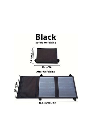 Trendooze 30w Gaojunshop01 Portatif Katlanır Solar Panel Usb Şarj Aleti Kamp Seyahat Acil Durum Koyu Renk