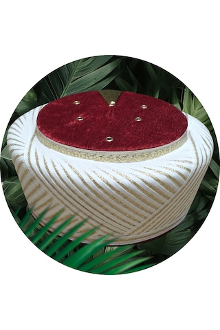 Fabrikam06 Sultan Sarık Bordo Sarık İmam Sarığı İmam Fesi Cami Sarığı Takke Cübbe S113 58 Cm Bordo