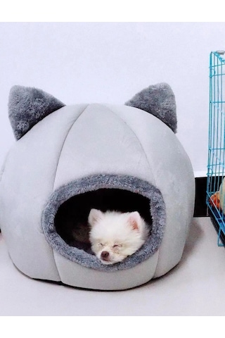 Tineke Bal Kabağı Tasarımlı Kedi Evi Yatağı Uyku Minderi Small