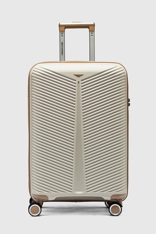 My-pp Bilbao Tekerlekli Kırılmaz Valiz 3'lü Set Bavul Kemik Şampanya-48
