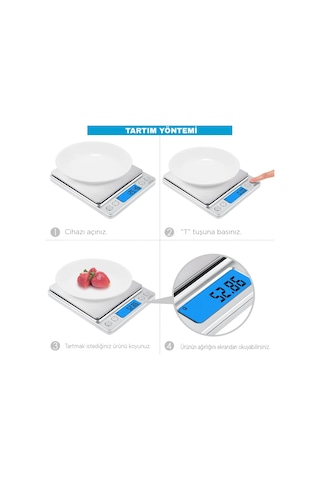 Techmaster I-2000 Dijital Hassas Mutfak Tartısı 500 G - 0.01 G