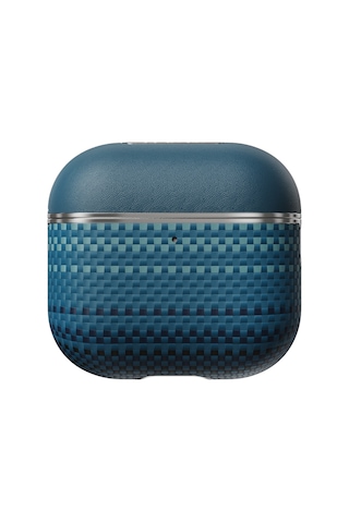 Apple Uyumlu AirPods 4 Kılıf Aramid Fiber Pitaka Tactile Woven Sunset-moonrise Serisi Sunset Kapak Mavi