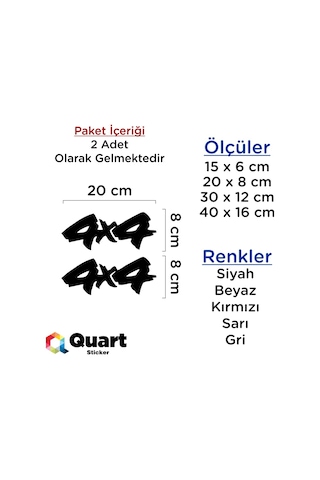 4X4 Off Road Sticker 2 Adet Oto Sticker Araba Sticker
