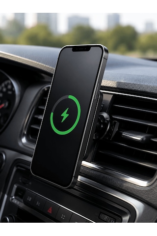15w Hızlı Şarj Destekli Manyetik Araç Telefon Tutucu Kablosuz Ara