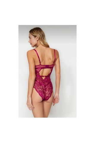 Loveria Fuşya Dantelli İp Askılı Örme Babydoll Fuşya Fuşya