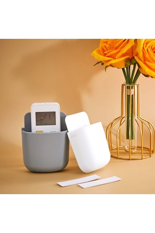 Fosenze Duvar Takılı Plastik Uzaktan Kumanda Depolama Kutusu - Dayanıklı Pp Malzeme İle Ev Aletleri İçin Konforlu Saklama Koyu Mavi - Gri