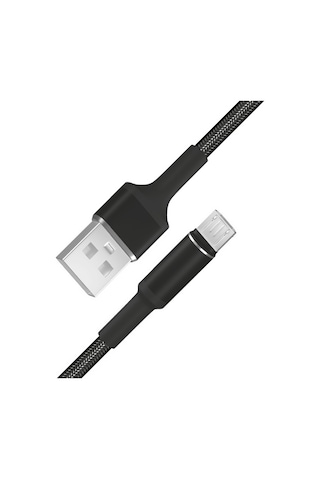 Fitplus Round Rs-101 Micro Usb Data/Şarj Kablosu 3A 1M Örgü Siyah