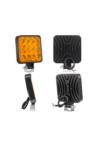 16 Led 12 Volt Turuncu Spot Far Oto Çalışma Lambası Atv Kamyon Tır Traktör Offroad