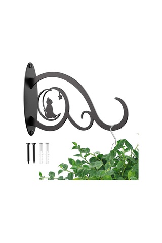 Neevoyu Demir Duvarlı Asma Aracı, Bahçe Bitkileri, Kuş Yemlikleri, Fenerler İçin Dayanıklı, Kolay Kurulum, Siyah, 30 Pound Yük Kapasitesi