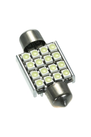 Shineyee 12v 36mm 16 Led 3528 Beyaz Araba İç Aydınlatma Dome Festoon Ampulü 6000k, 200lm, 60000+ Saat