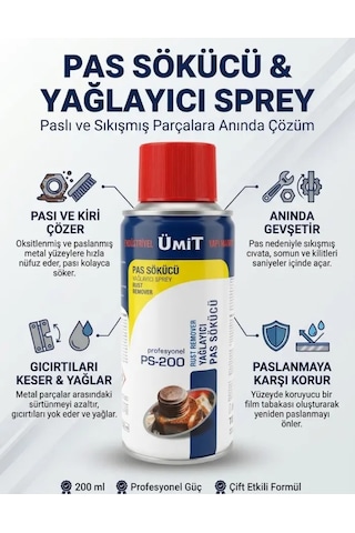Pas Sökücü Ve Yağlayıcı Sprey 200 Ml - Çok Amaçlı Gevşetici