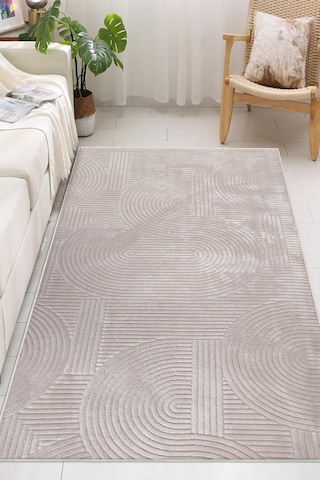 Yumuşak Dokulu İskandinav Dekoratif Kaymaz Taban Yıkanabilir Yolluk Antre Hol Halısı Salon Halısı Vizon