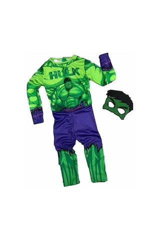 Çocuk Hulk Kostümü - Yeşil Dev Kostümü - Maskeli (537724612)