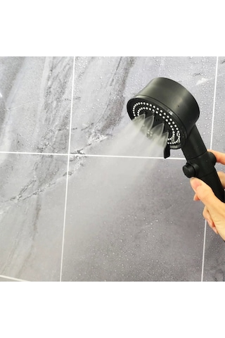 Turbo Fan 5 Fonksiyonlu Siyah Duş Başlığı El Duşu Handshower Diğer