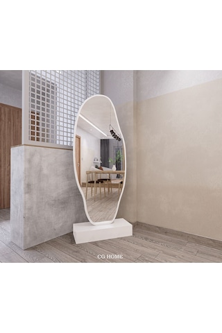 Asimetrik Ayna, Ultralüx Boy Aynası, Asimetrik Boy Aynası 188x66 180 X 65 Beyaz
