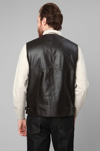 Dericlub 2245 Hakiki Deri Erkek Yelek Siyah