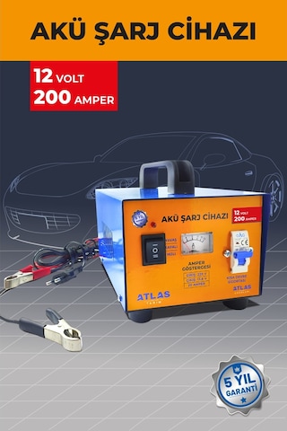Atlas Akü Şarj Cihazı 12 Volt 200 Amper Atlas Akü Şarj Cihazı 12 Volt 200 Amper