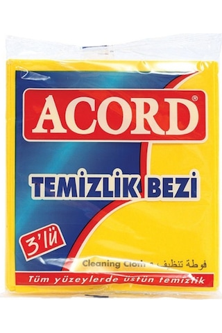 Acord Temizlik Bezi 3 Adet Sarı