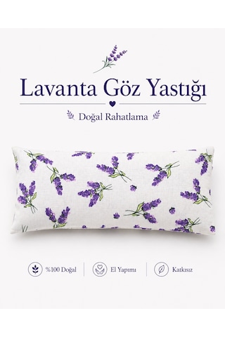 Lavande Çiftlik Lavanta Dolgulu Göz Yastığı Lavanta Desenli