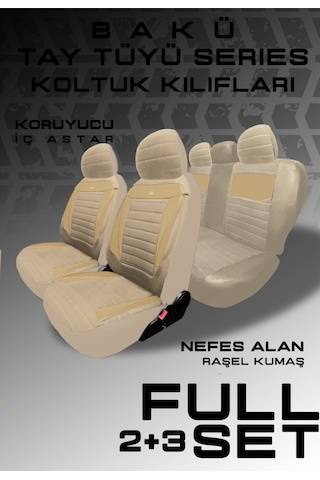 Opel Vectra C Kasa Sedan 2004-2008 Uyumlu Tegin Natura Serisi Raşel Bej Koltuk Kılıfı