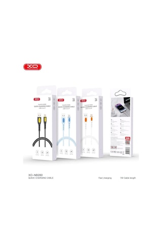 Nb280 3a Q.c Hızlı Fast Destekli Usb-a To Lightning Dayanıklı Silikon Data Şarj Kablosu