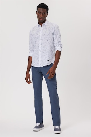 Lee Cooper Sanremo Erkek Dokuma Gömlek 15812 Beyaz Lacivert Beyaz - Lacivert