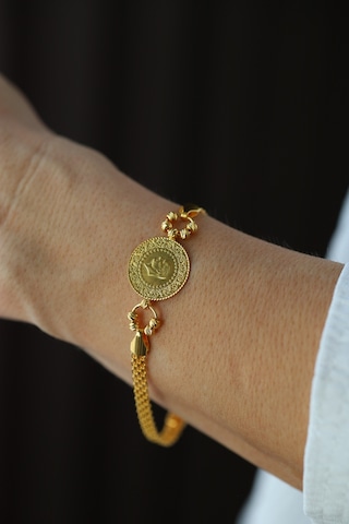 Yenigün Kuyumculuk 14 Ayar Altın Bismark Zincirde 22 Ayar Çeyrek Altınlı Bileklik