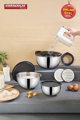 Kahramanlar Chef Mix 9 Parça Rendeli Karıştırma Ve Saklama Kabı Kahramanlar Chef Mix 9 Parça Rendeli Karıştırma Ve Saklama Kabı