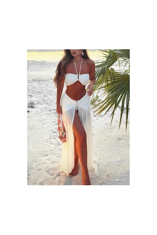Lilly Bianca Riviera Etekli Beyaz Bikini Takımı Beyaz Beyaz