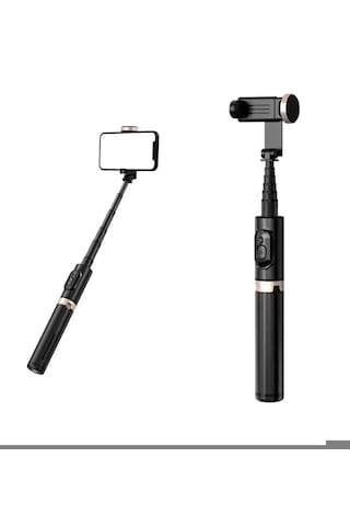 T17 Bluetooth Kumanda Özellikli Ayarlanabilir Uzunluk Stabil Selfi Çubuğu Mini Tripod 73 Cm 1 ADET