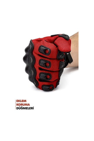 Alastor M Beden Korumalı Motosiklet Eldiveni Unisex Bisiklet Motorcu Eldiveni Kırmızı 113
